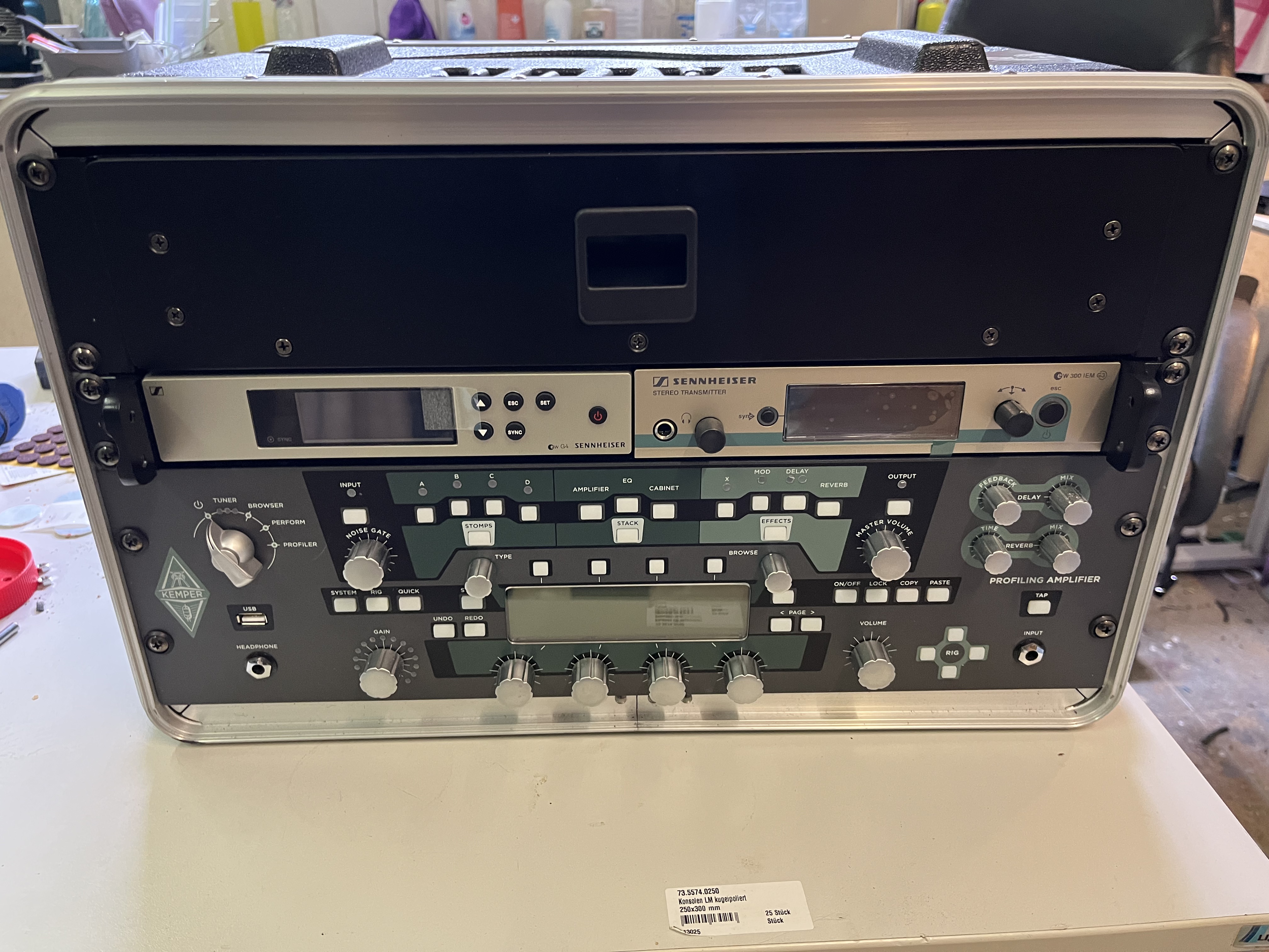 Bass-Rack mit Funkstrecke und InEar