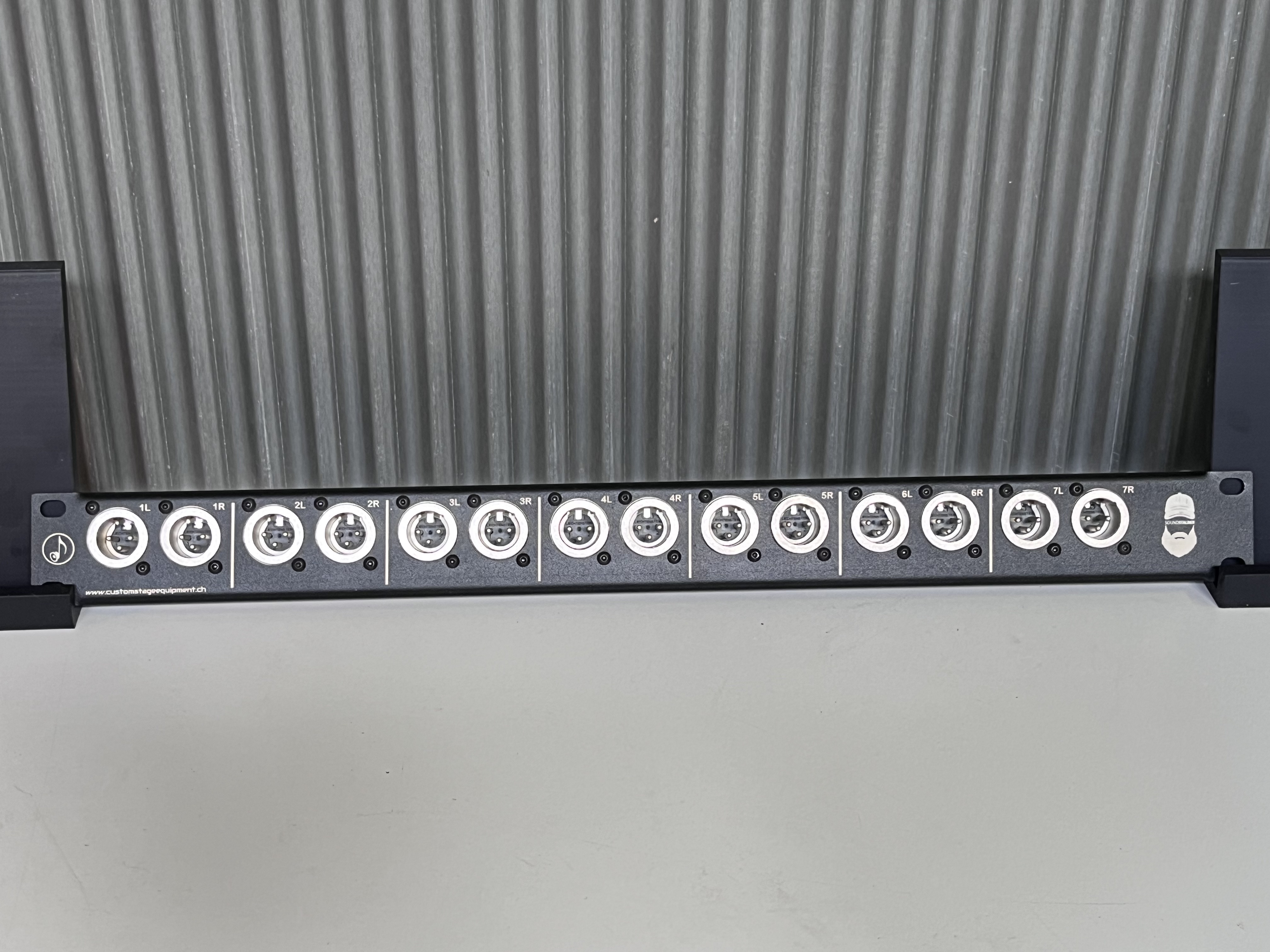 Blende um die Ausgängen von einem Rackmischer nach aussen zu führen für InEar Anwendungen